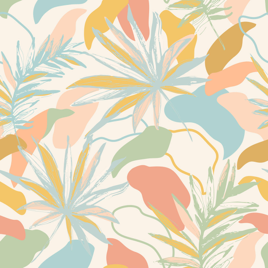 Papier peint panoramique - Feuilles tropicales