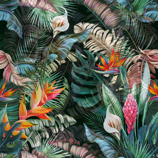 Papier peint panoramique - Feuilles tropicales