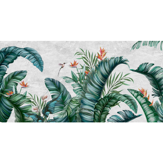 Papier peint panoramique - Feuilles tropicales