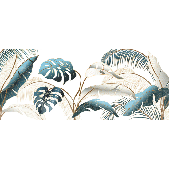 Papier peint panoramique - Feuilles tropicales