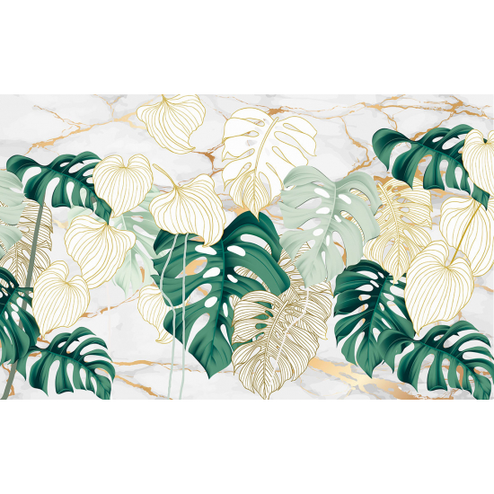 Papier peint panoramique - Feuilles tropicales
