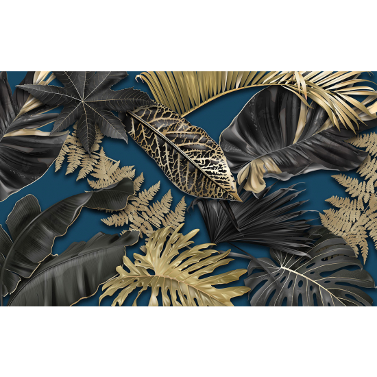 Papier peint panoramique - Feuilles tropicales
