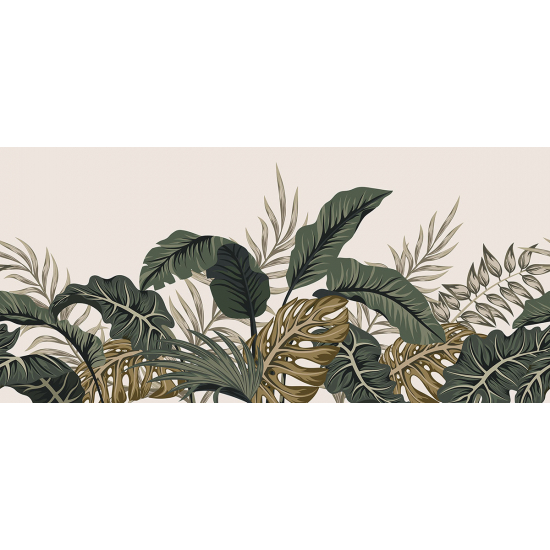 Papier peint panoramique - Feuilles tropicales