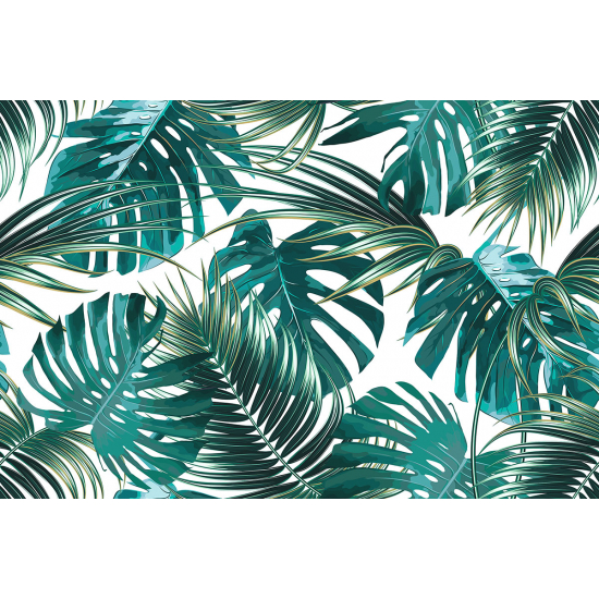 Papier peint panoramique - Feuilles tropicales