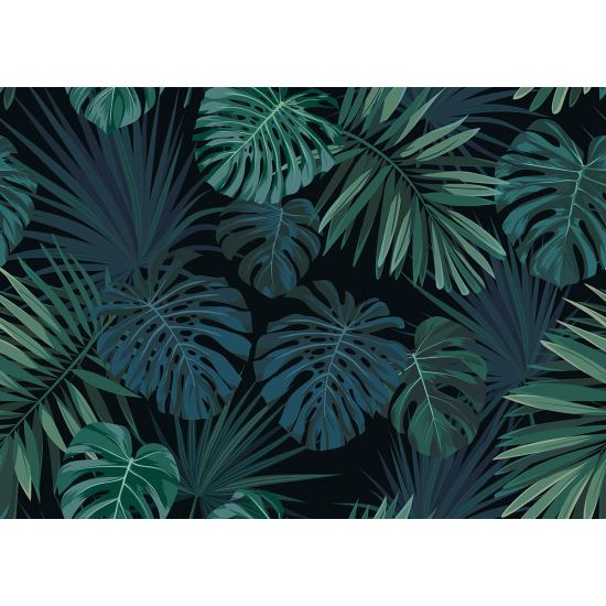 Papier peint panoramique - Feuilles tropicales