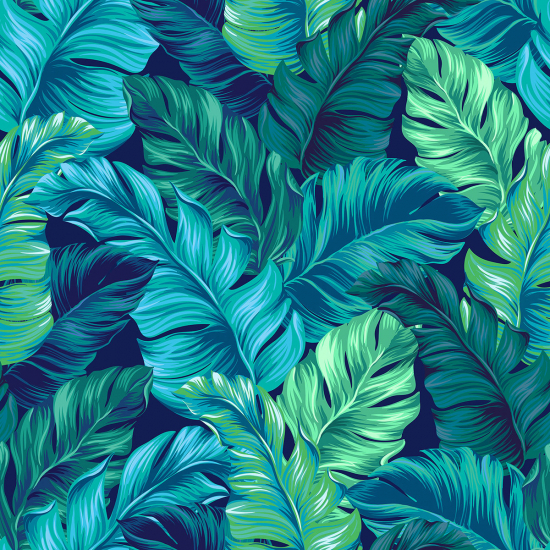 Papier peint panoramique - Feuilles tropicales