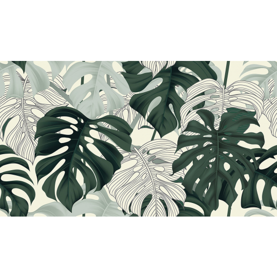 Papier peint panoramique - Feuilles tropicales