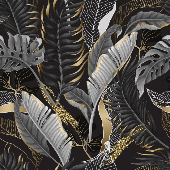 Papier peint panoramique - Feuilles tropicales