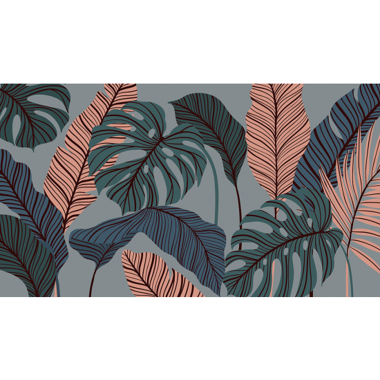 Papier peint panoramique - Feuilles tropicales