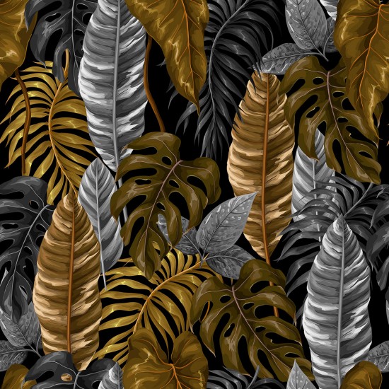 Papier peint panoramique - Feuilles tropicales