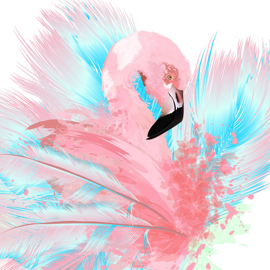 Papier peint panoramique - Flamant rose