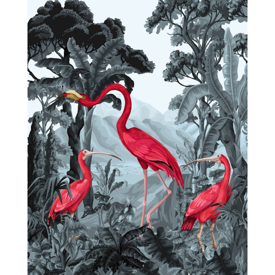 Papier peint panoramique - Flamant Rose Oiseaux