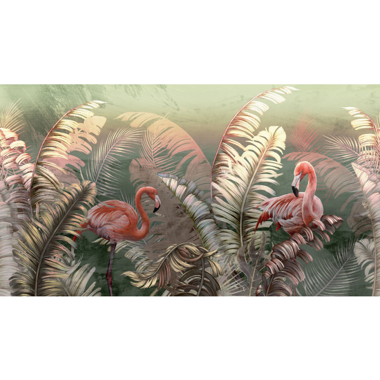 Papier peint panoramique - Flamants roses