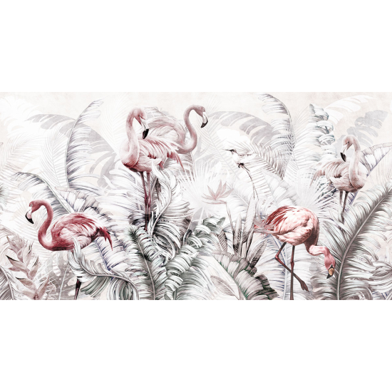 Papier peint panoramique - Flamants roses