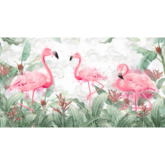 Papier peint panoramique - Flamants roses