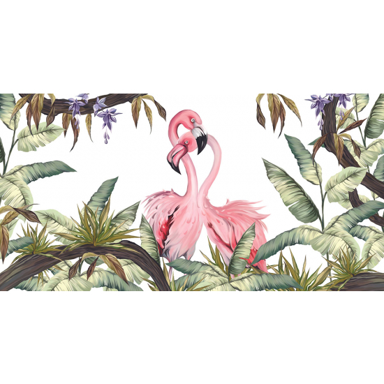 Papier peint panoramique - Flamants roses