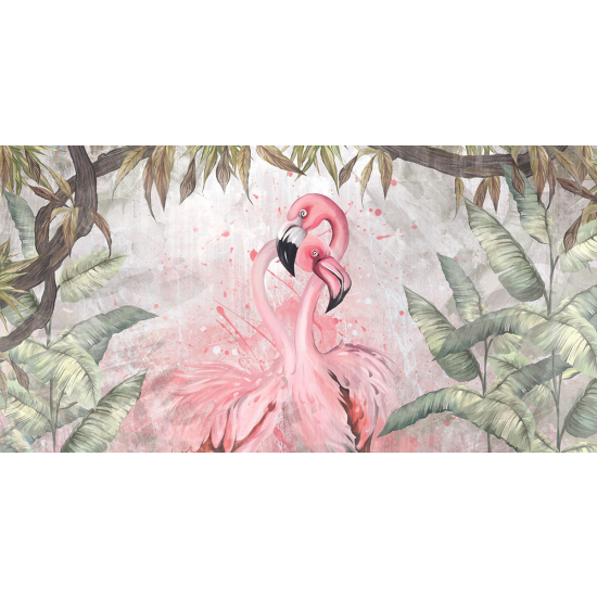 Papier peint panoramique - Flamants roses