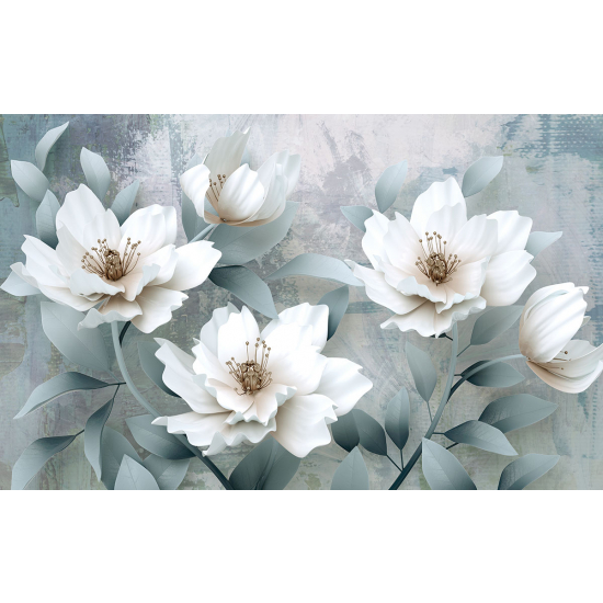 Papier peint panoramique - Fleurs Effet  3D
