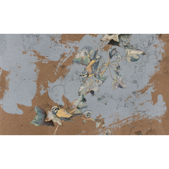 Papier peint panoramique - Fleurs Oiseaux
