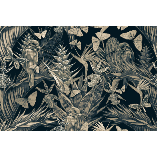 Papier peint panoramique - Fleurs Oiseaux