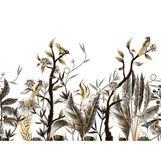 Papier peint panoramique - Fleurs Oiseaux