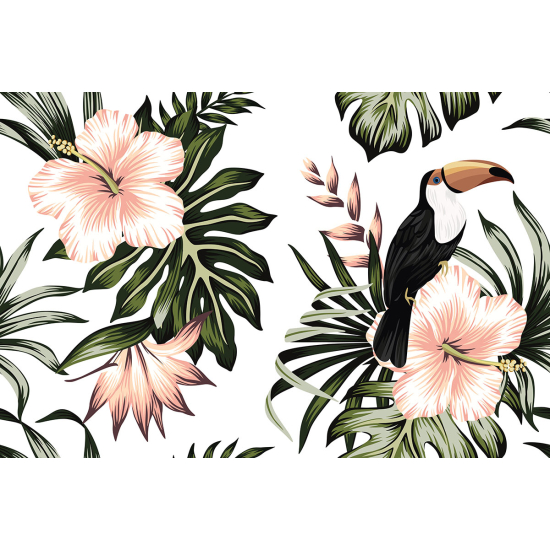 Papier peint panoramique - Fleurs Toucan