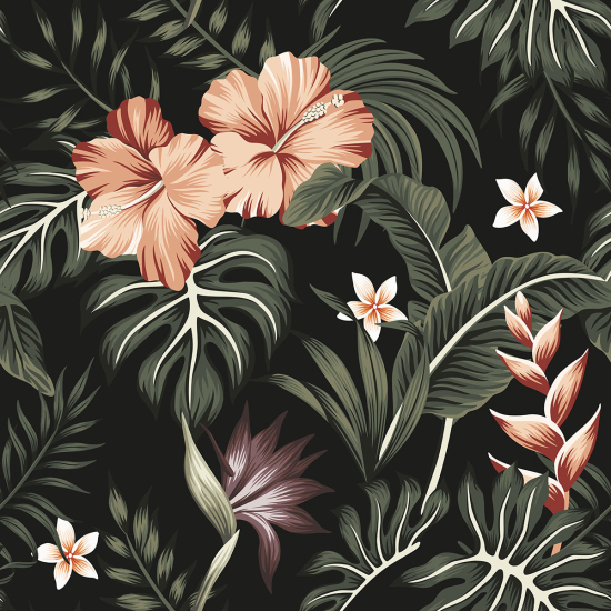 Papier peint panoramique - Fleurs tropicales
