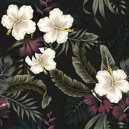 Papier peint panoramique - Fleurs tropicales