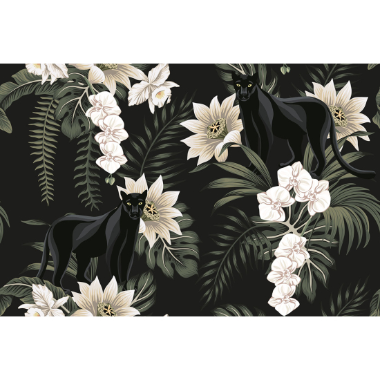 Papier peint panoramique - Fleurs tropicales