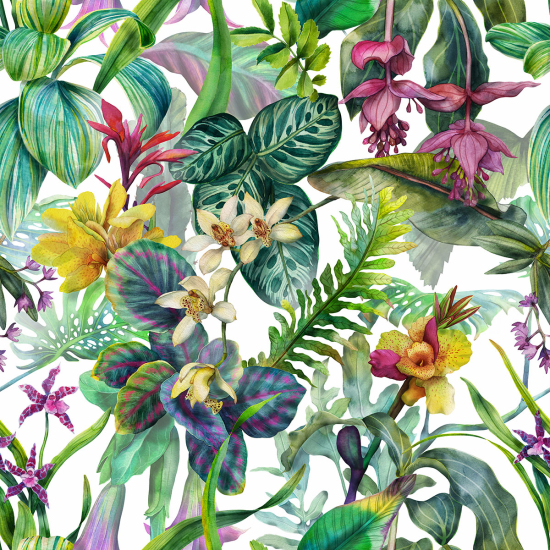 Papier peint panoramique - Fleurs  tropicales