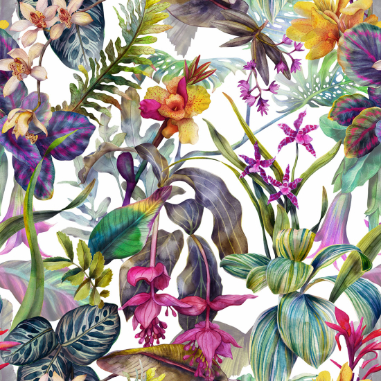 Papier peint panoramique - Fleurs tropicales