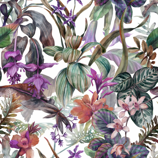 Papier peint panoramique - Fleurs tropicales