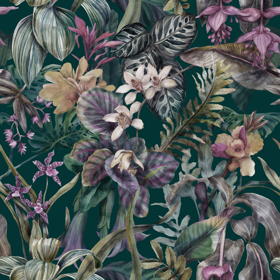 Papier peint panoramique - Fleurs tropicales