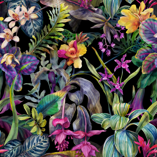 Papier peint panoramique - Fleurs tropicales