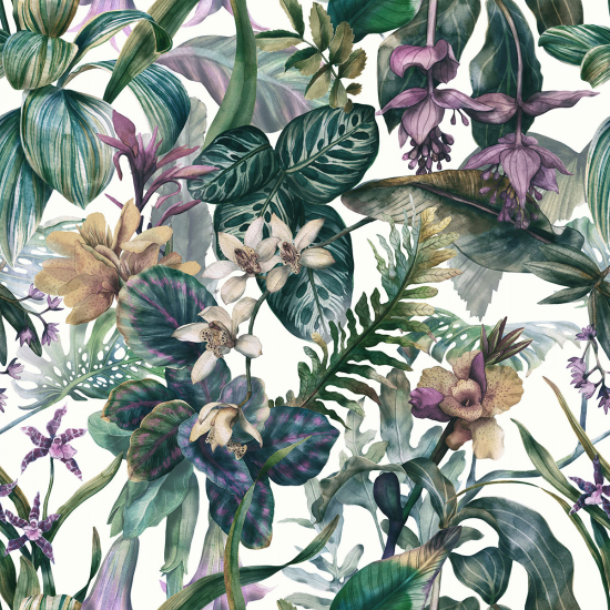 Papier peint panoramique - Fleurs tropicales