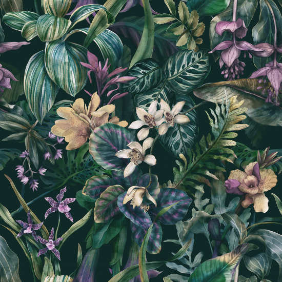 Papier peint panoramique - Fleurs tropicales
