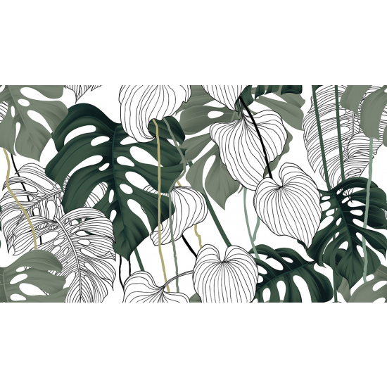 Papier peint panoramique - Fleurs tropicales