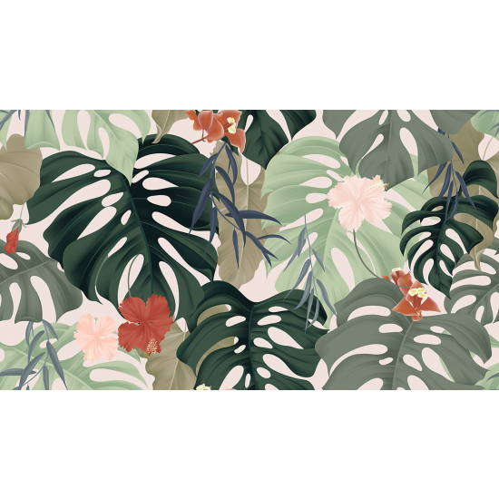 Papier peint panoramique - Fleurs tropicales
