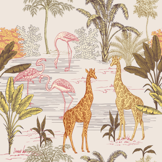Papier peint panoramique - Forêt Animaux