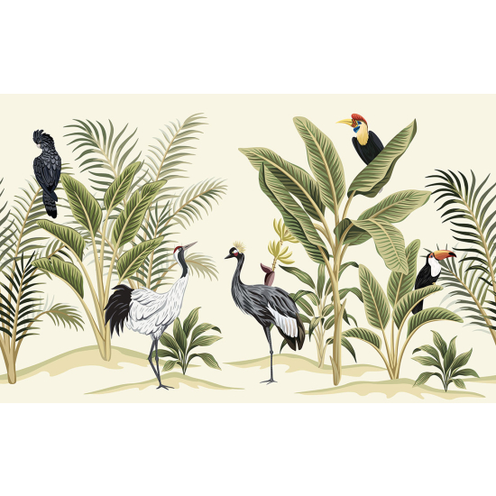 Papier peint panoramique - Jungle Oiseaux