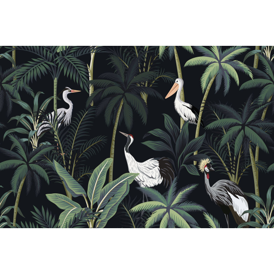 Papier peint panoramique - Jungle Oiseaux