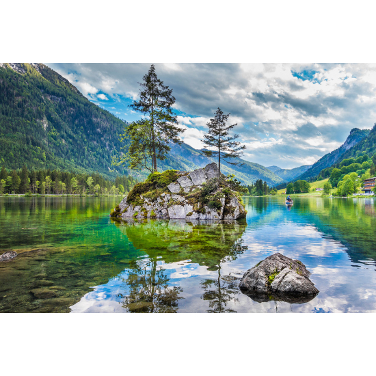 Papier peint panoramique - Lac Montagnes