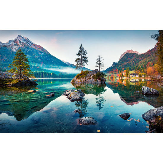 Papier peint panoramique - Lac Montagnes