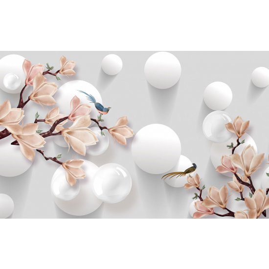 Papier peint panoramique - Magnolias Effet 3D