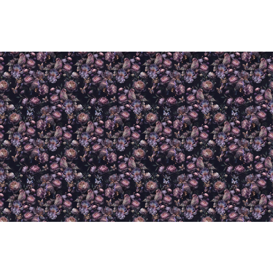 Papier peint panoramique - Motif Fleurs Oiseaux