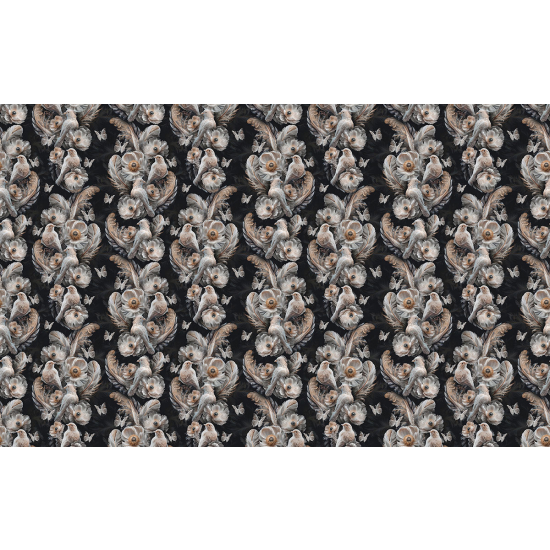 Papier peint panoramique - Motif Fleurs Oiseaux