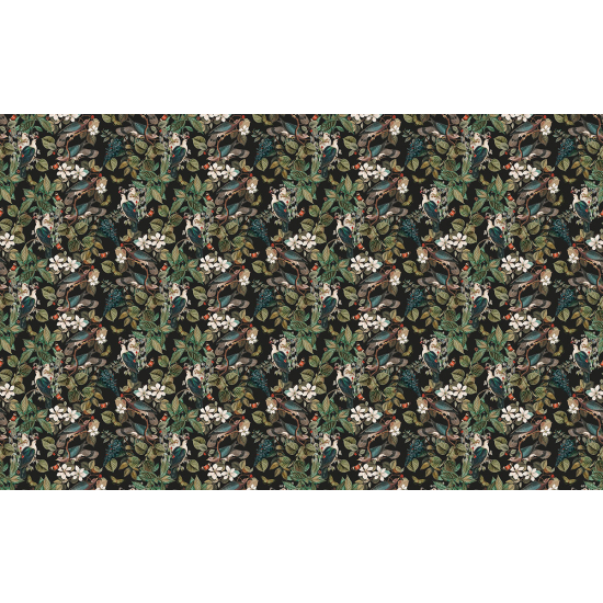 Papier peint panoramique - Motif Fleurs Oiseaux