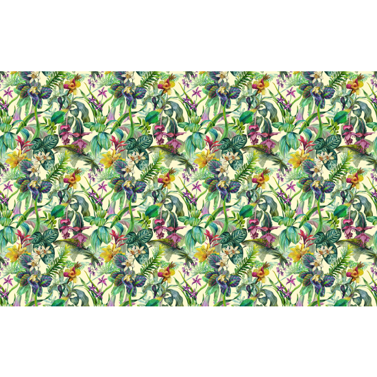 Papier peint panoramique - Motif fleurs Tropical