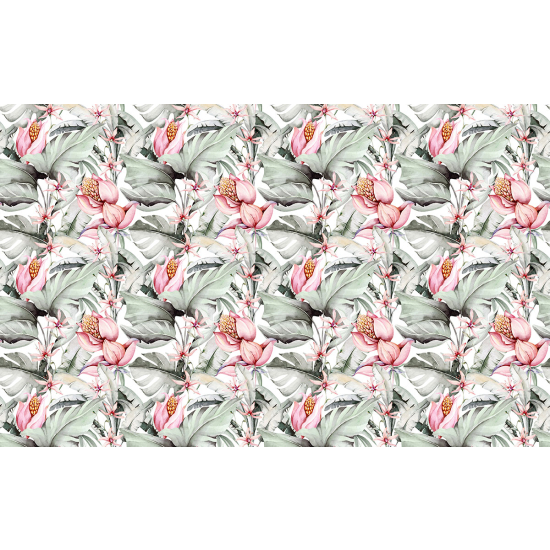 Papier peint panoramique - Motif Fleurs tropicales