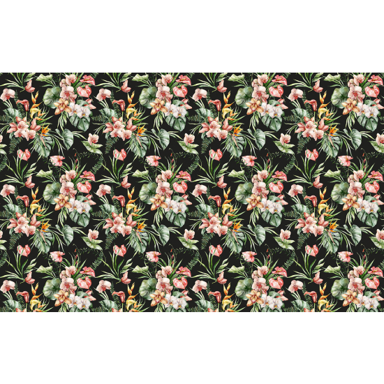 Papier peint panoramique - Motif Fleurs tropicales